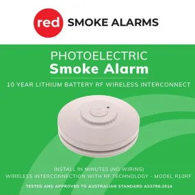 R10RF 10 Year Lithium RF Wireless Smoke Alarm