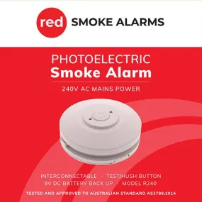 R240 240v Smoke Alarm with 9v Battery Back-Up