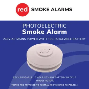 R240RC 240v Smoke Alarm with Rechargeable Battery