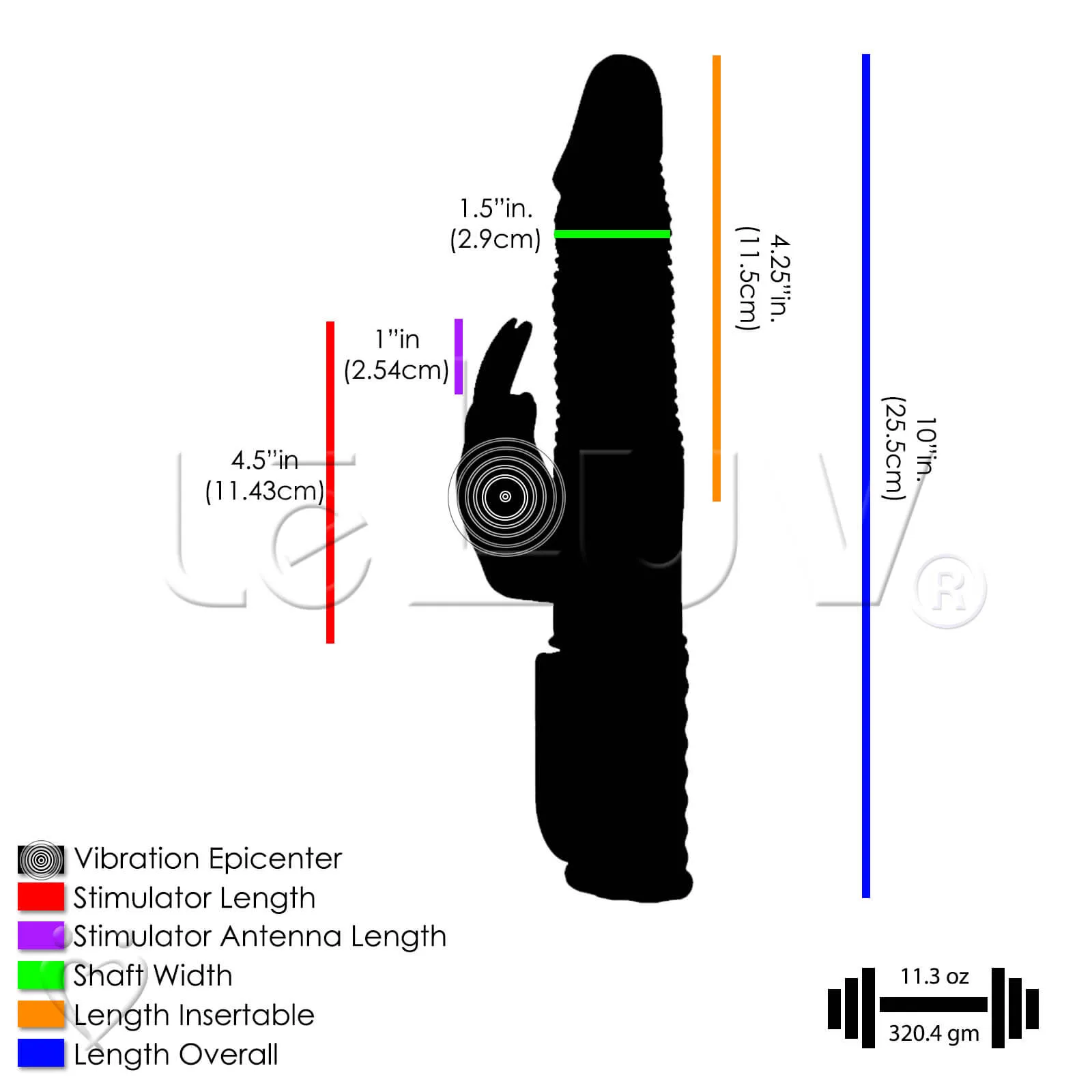 Rabbit Vibrator Wave Action Motion Showerproof Multispeed