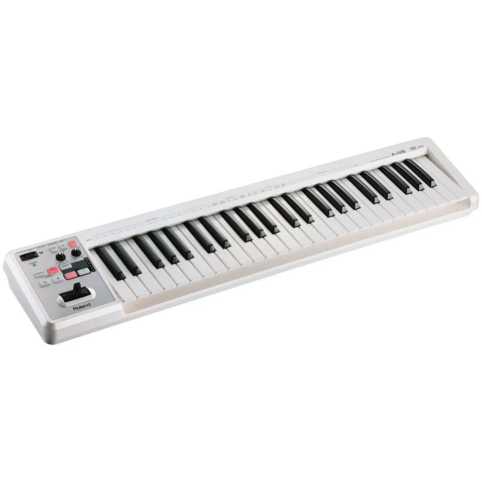 Roland A-49 Lightweight 49-Key MIDI Keyboard Controller, White