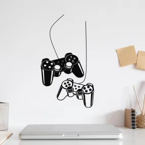 SnappySticker Two Gamepads Joysticks Video Wall Sticker PVC Vinyl Easy to Stick (27 X 42)