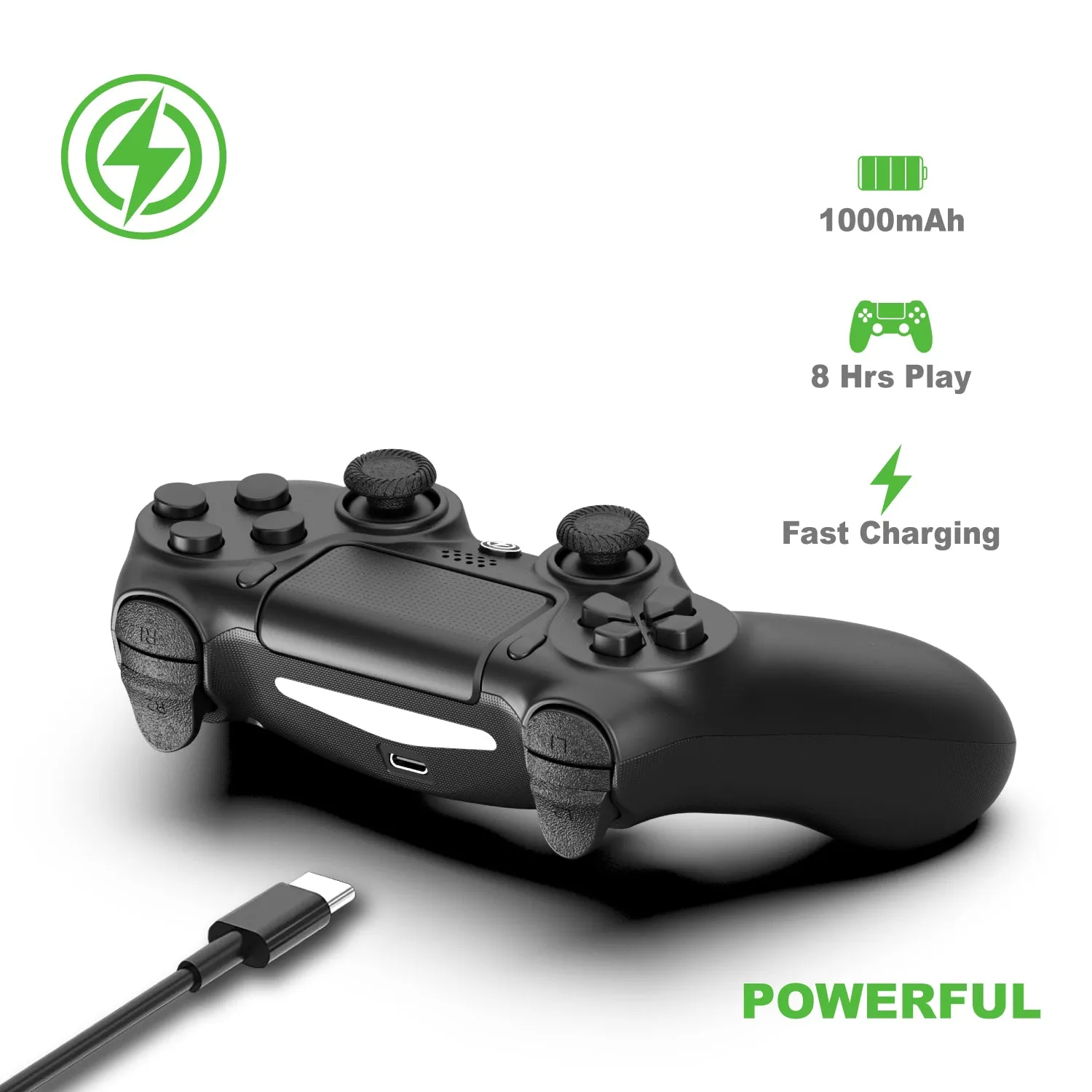 Sonicon PS4 Wireless Controller Plus Edition, No Drift Hall Effect Sensing Stick, 3ms Low Latency Bluetooth Controller for PS4, PS5, PC, Android
