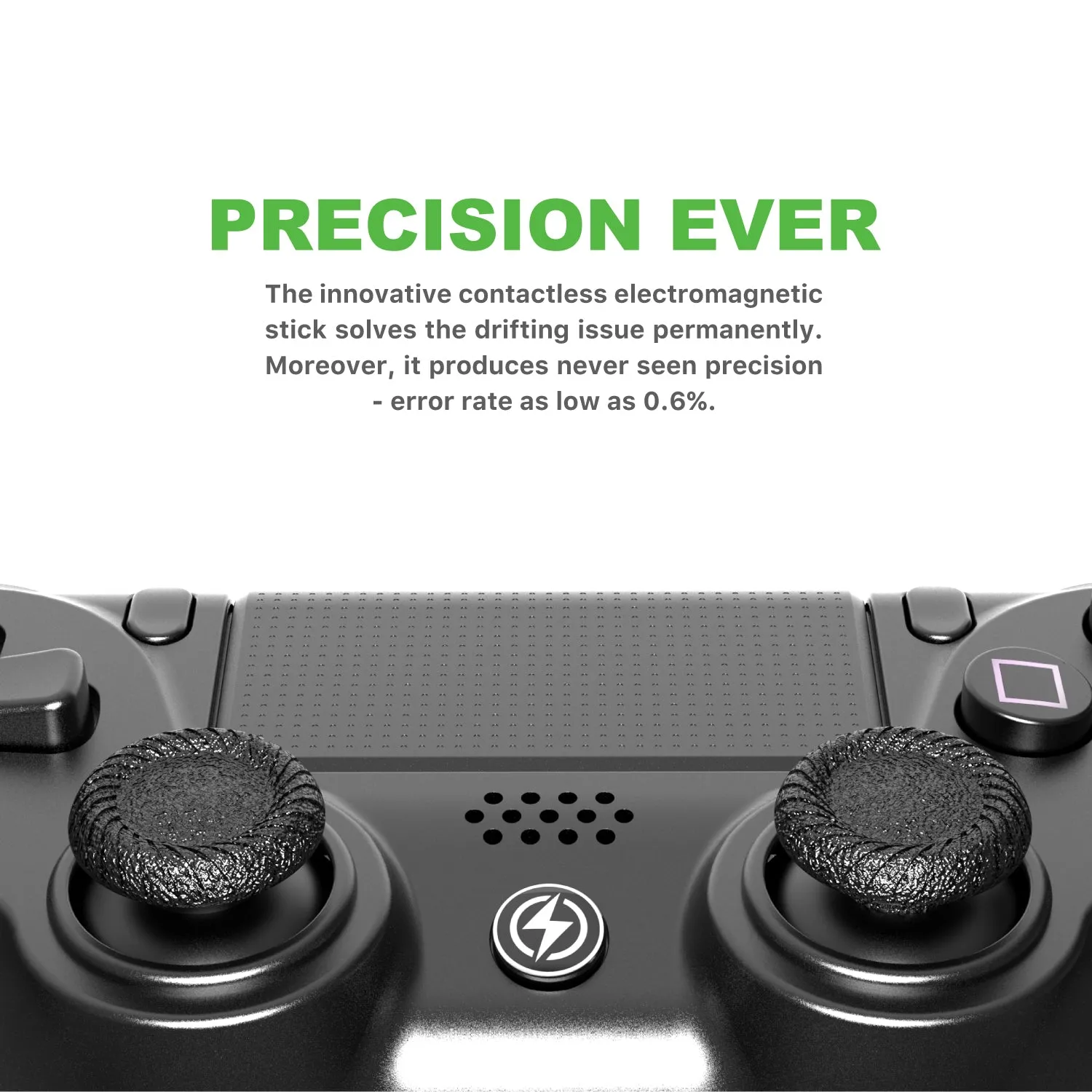 Sonicon PS4 Wireless Controller Plus Edition, No Drift Hall Effect Sensing Stick, 3ms Low Latency Bluetooth Controller for PS4, PS5, PC, Android