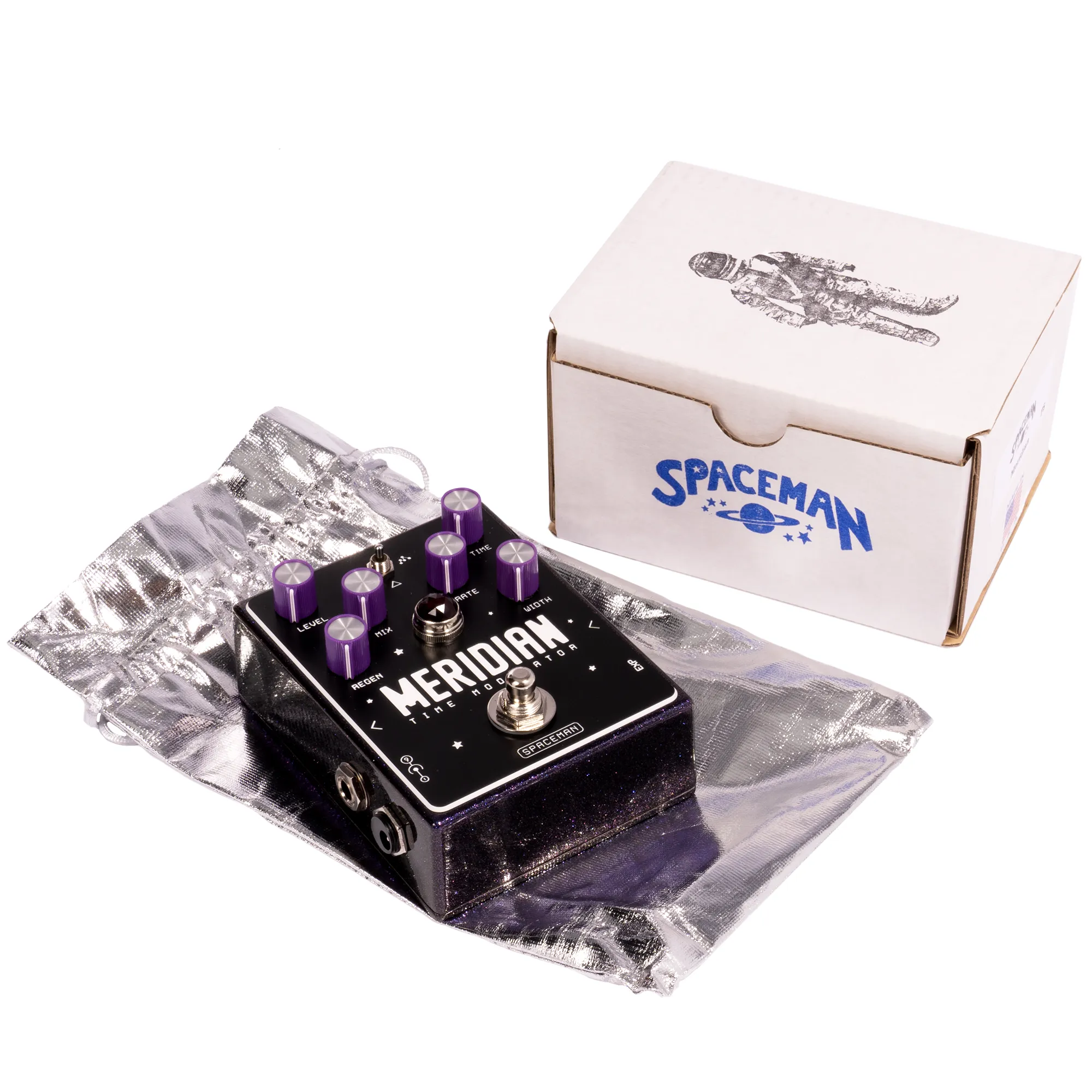 Spaceman Meridian Time Modulator Chorus Effect Pedal, Purple Sparkle