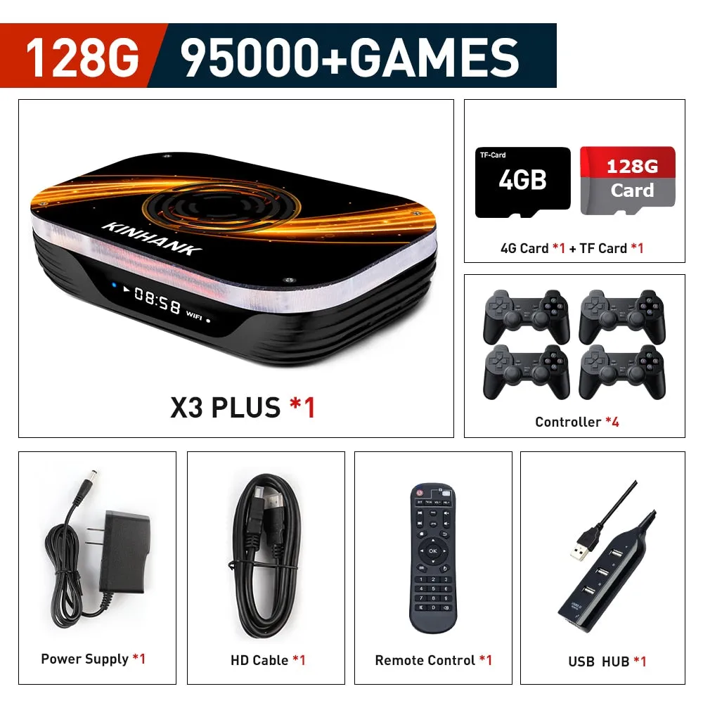 Super Console X3 Plus Retro Game Console For PSP/PS1/N64/Sega Saturn/DC 114000  Games4K/8K HD TV Box Video Game Player Dual Wifi