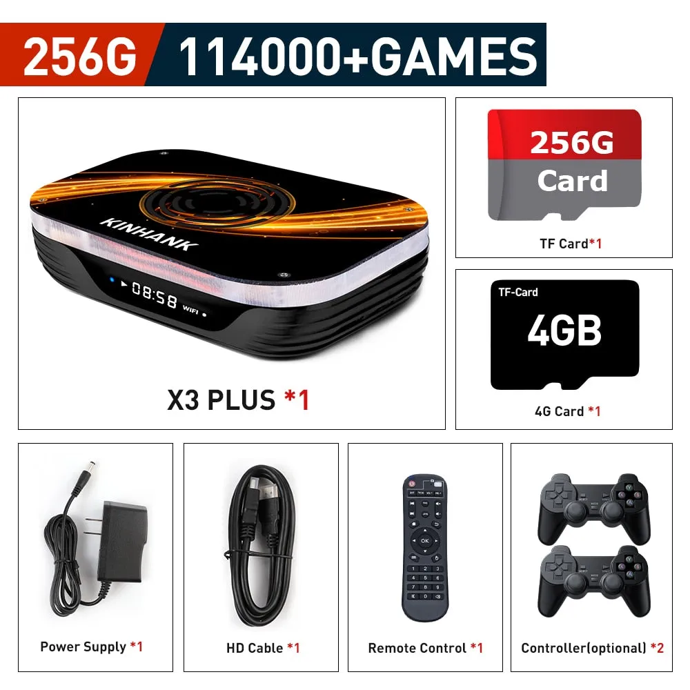 Super Console X3 Plus Retro Game Console For PSP/PS1/N64/Sega Saturn/DC 114000  Games4K/8K HD TV Box Video Game Player Dual Wifi