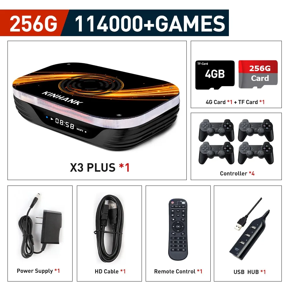 Super Console X3 Plus Retro Game Console For PSP/PS1/N64/Sega Saturn/DC 114000  Games4K/8K HD TV Box Video Game Player Dual Wifi
