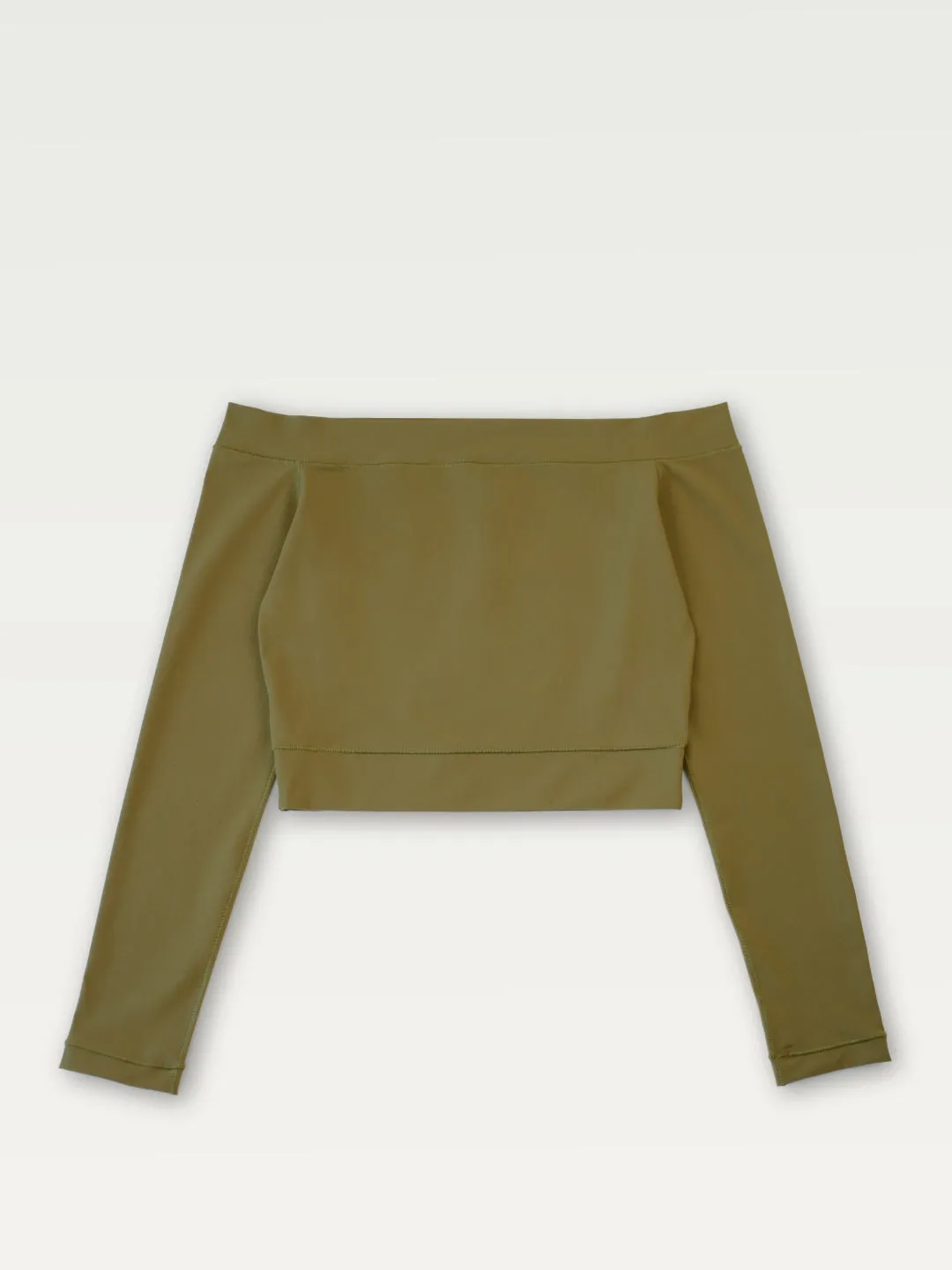 Technical Off-Shoulder Top in Chartreuse