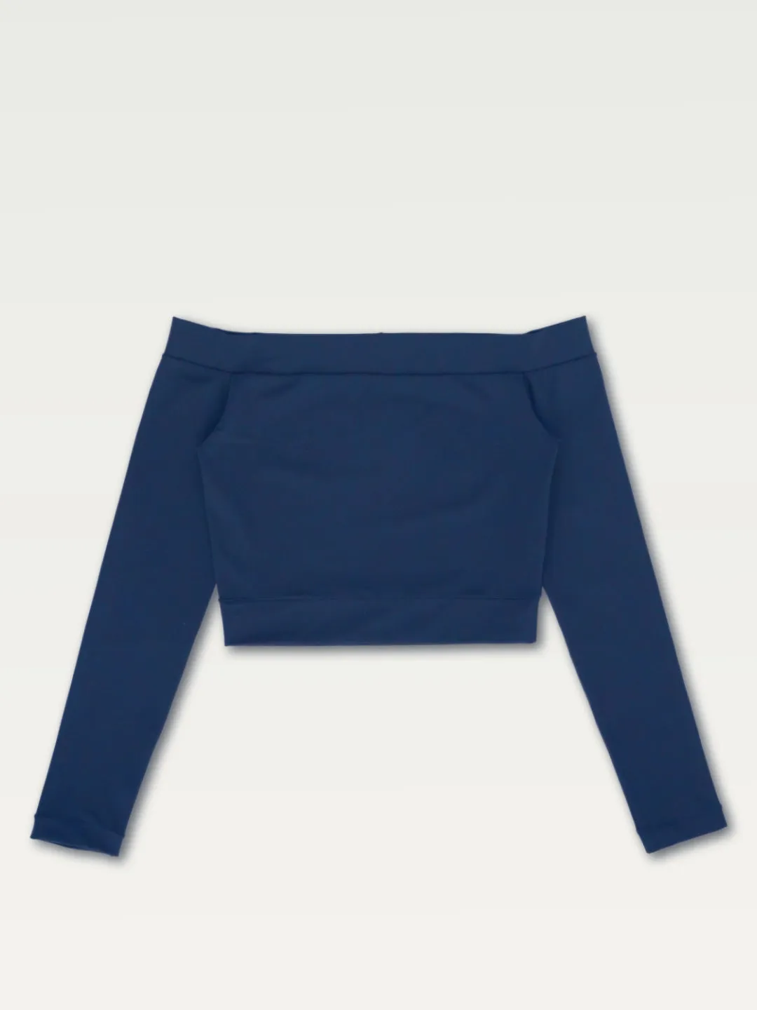 Technical Off-Shoulder Top in Deep Navy