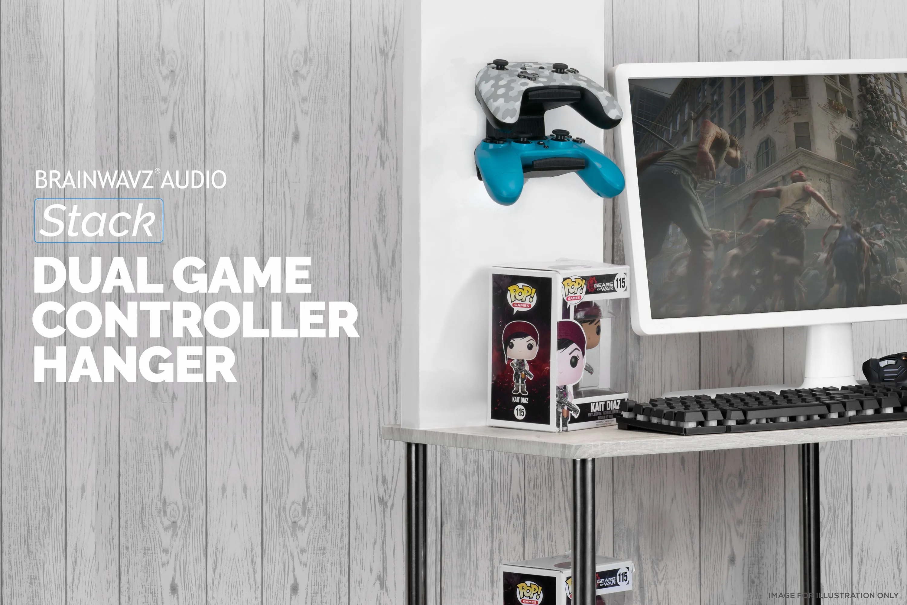 The Stack - Dual Universal Game Controller Wall Mount - Suitable for Xbox, PS5/PS4 & More