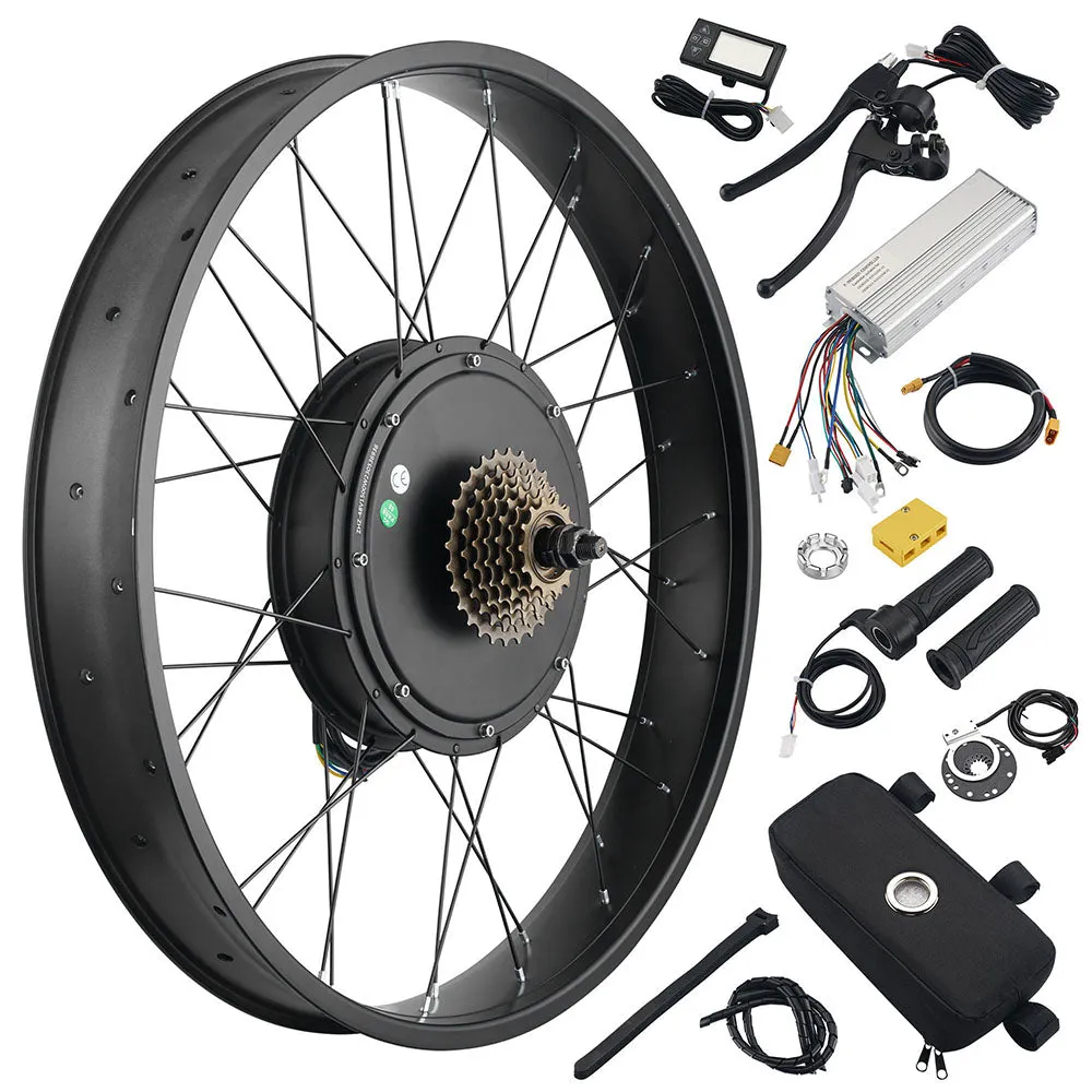 TheLAShop eBike Kit Fat Bike Motor Hub 1500W 48V 26x4.0in