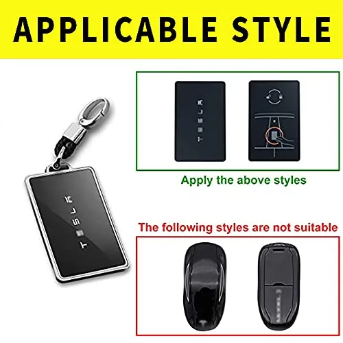 TPU Key Card Holder Case Compatible with Tesla Model 3, Key Protector Cover Accessories Including Key Chain, Red