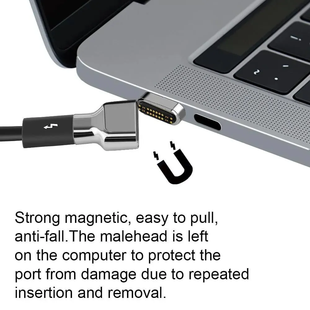 USB Type-C Thunderbolt Magnetic Connector: Supports up to 100W 40GB/S PD Data Transfer 5K@60Hz Video Output