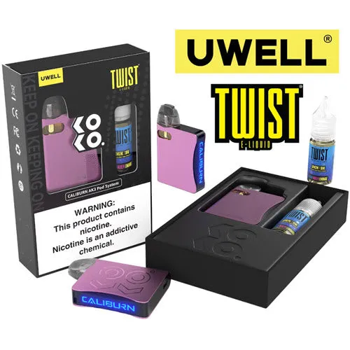 Uwell Caliburn AK3 Pod Kit & Salt 10mL Bundle