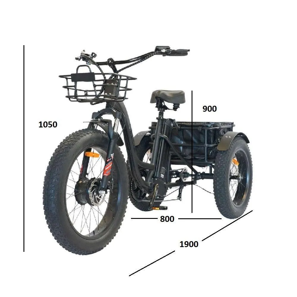 Veloz Grand-Prix Electric Trike Bike 500-750W Motor 120 Km Autonomy 20Ah Samsung Battery 150  Kilos weight load 6 Months Free Service