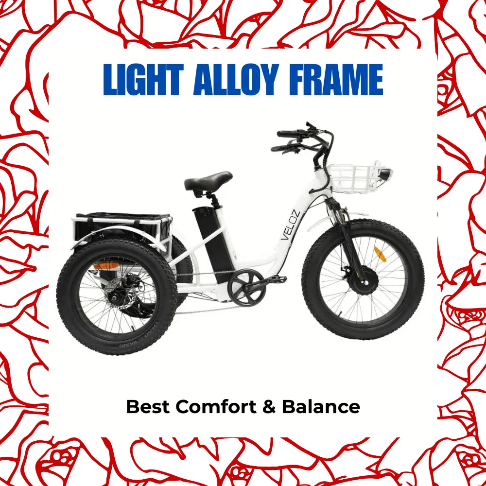 Veloz Grand-Prix Electric Trike Bike 500-750W Motor 120 Km Autonomy 20Ah Samsung Battery 150  Kilos weight load 6 Months Free Service