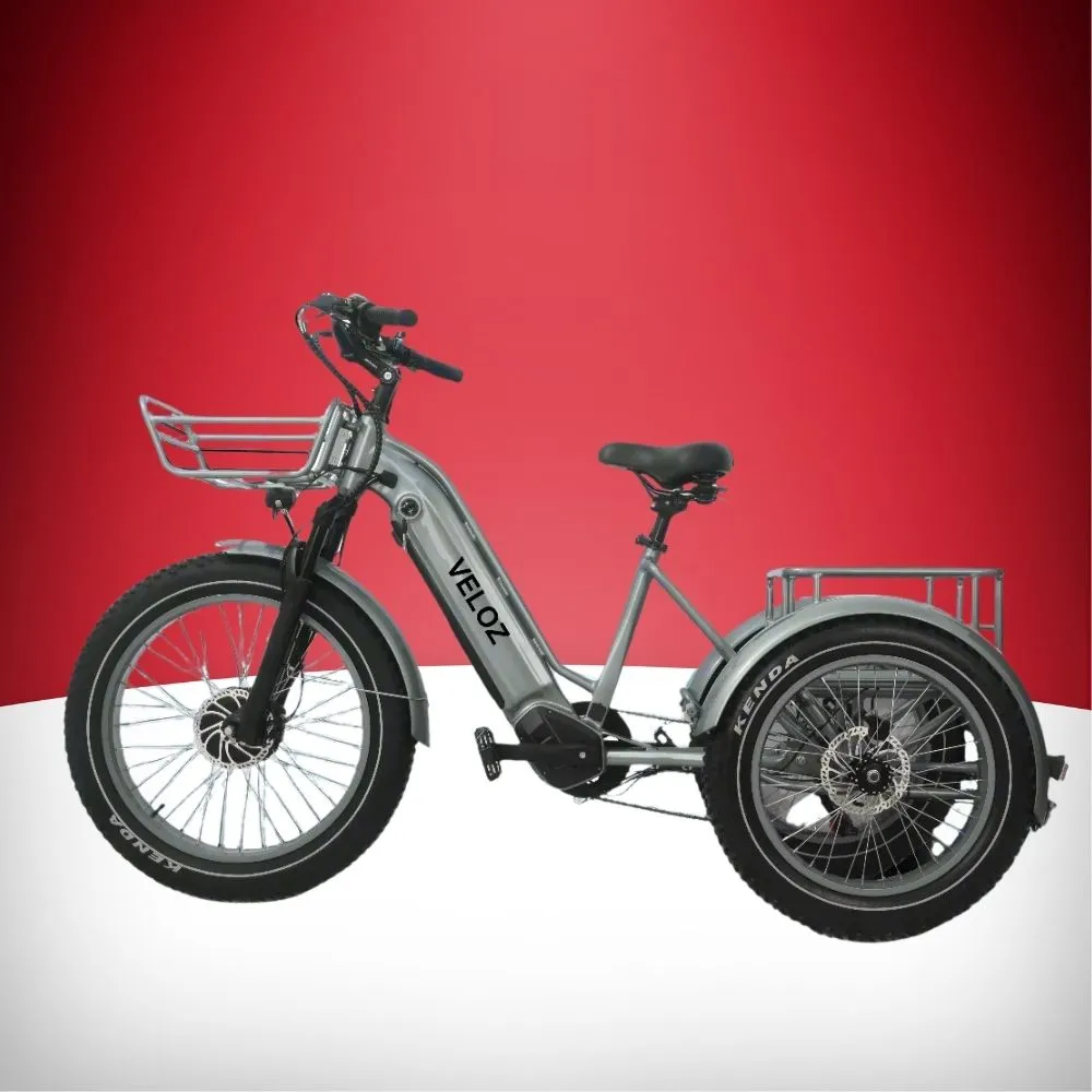 Veloz VOLTZILA Electric Trike Bike 500-750W Motor 200 Km Autonomy 20Ah Samsung Battery 200  Kilos weight load 6 Months Free Service