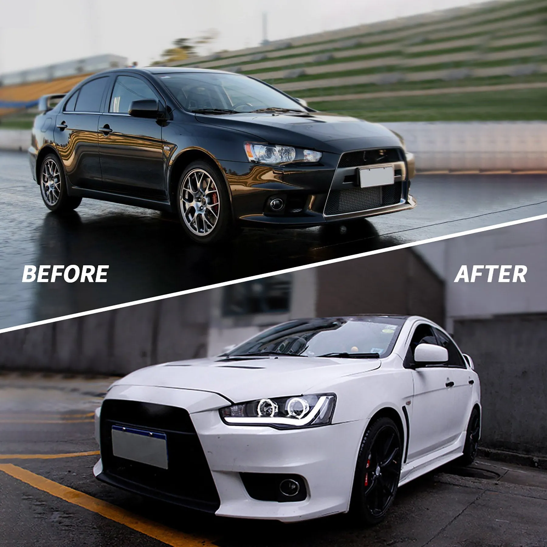 VLAND Dual Beam Headlights For Mitsubishi Lancer EVO X 2008-2018