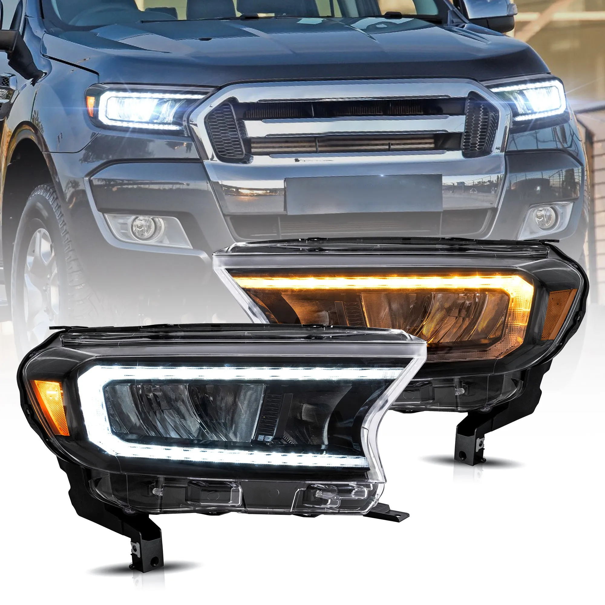VLAND Full LED Headlights For Ford Ranger T6 Raptor & Wildtrak 2015-2020 (For International Version)