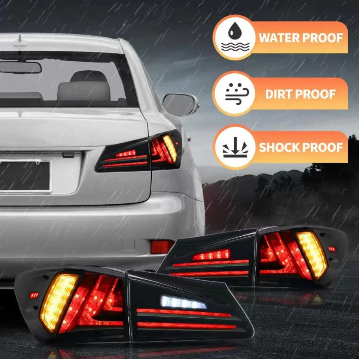 VLAND Full LED Tail Lights For Lexus IS250 IS350 2005-2013 ISF 2007-2014 [XE20]