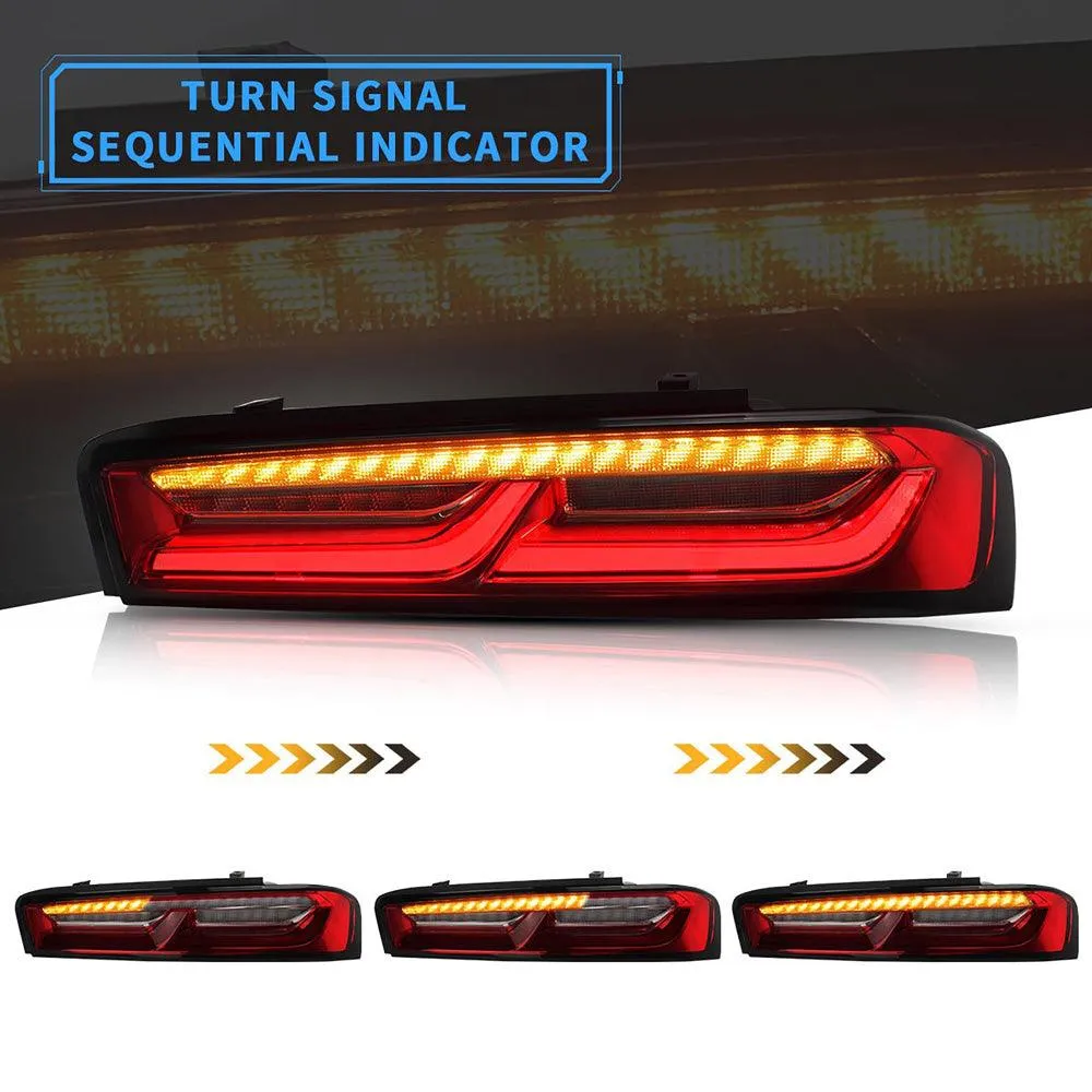 VLAND LED Taillights For Chevrolet Chevy Camaro 2016 2017 2018 with Sequential Switchback Turn Signal (Fit For American Models)