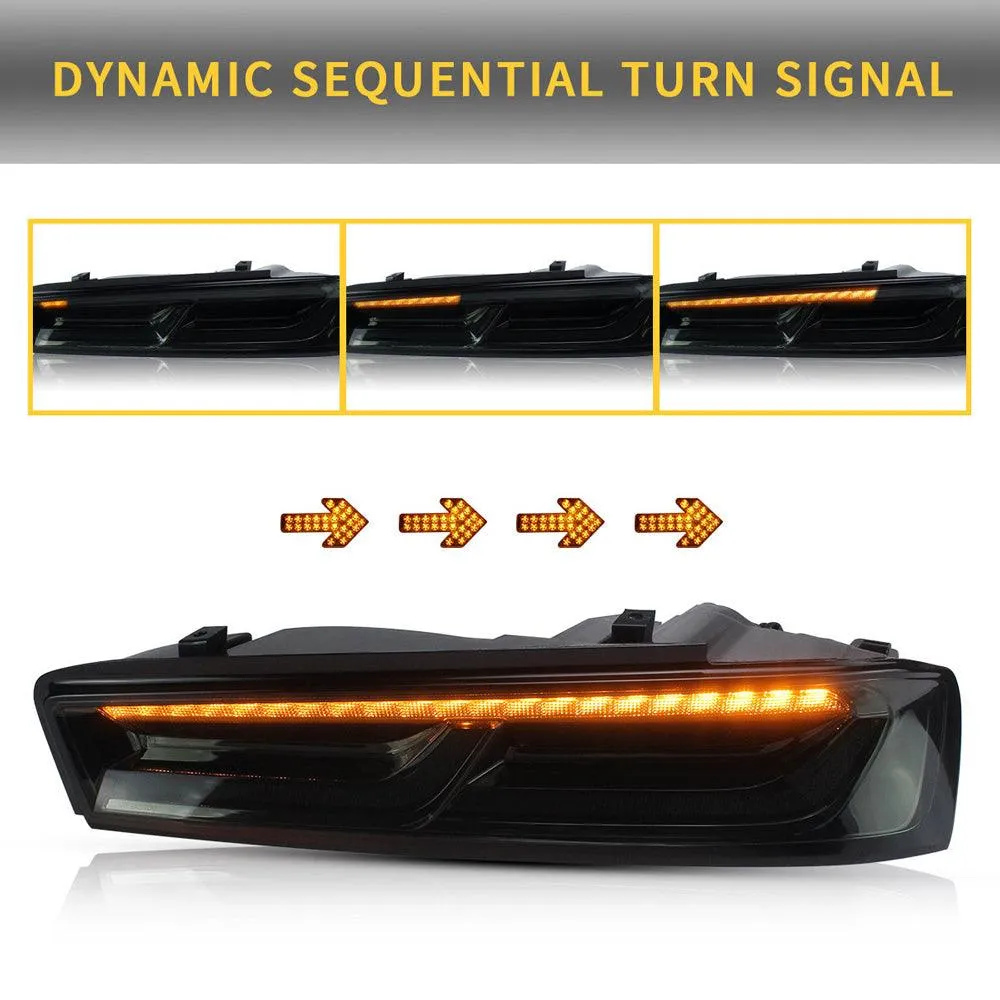 VLAND LED Taillights For Chevrolet Chevy Camaro 2016 2017 2018 with Sequential Switchback Turn Signal (Fit For American Models)