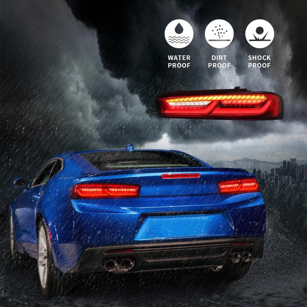 VLAND LED Taillights For Chevrolet Chevy Camaro 2016 2017 2018 with Sequential Switchback Turn Signal (Fit For American Models)
