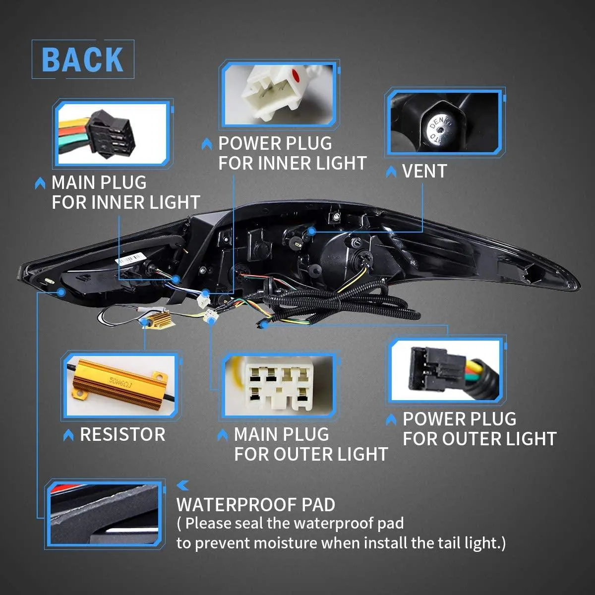 VLAND Tail Lights For Hyundai Elantra (Avante MD) 2011-2016