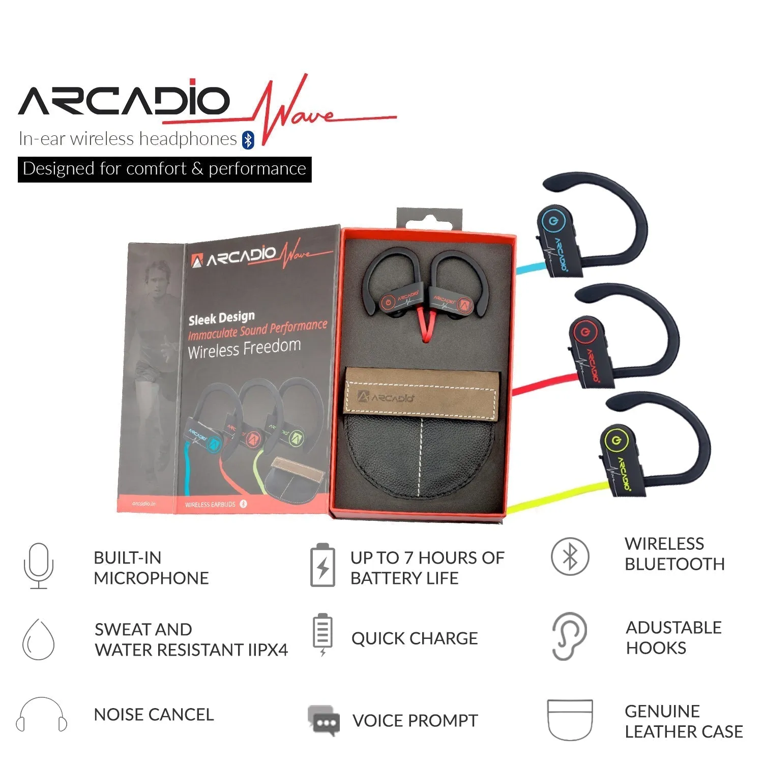 WAVE - Bluetooth Earphone - Red