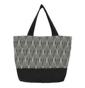 Wavy Dots in Black | Black Nylon | Essential Tote Bag