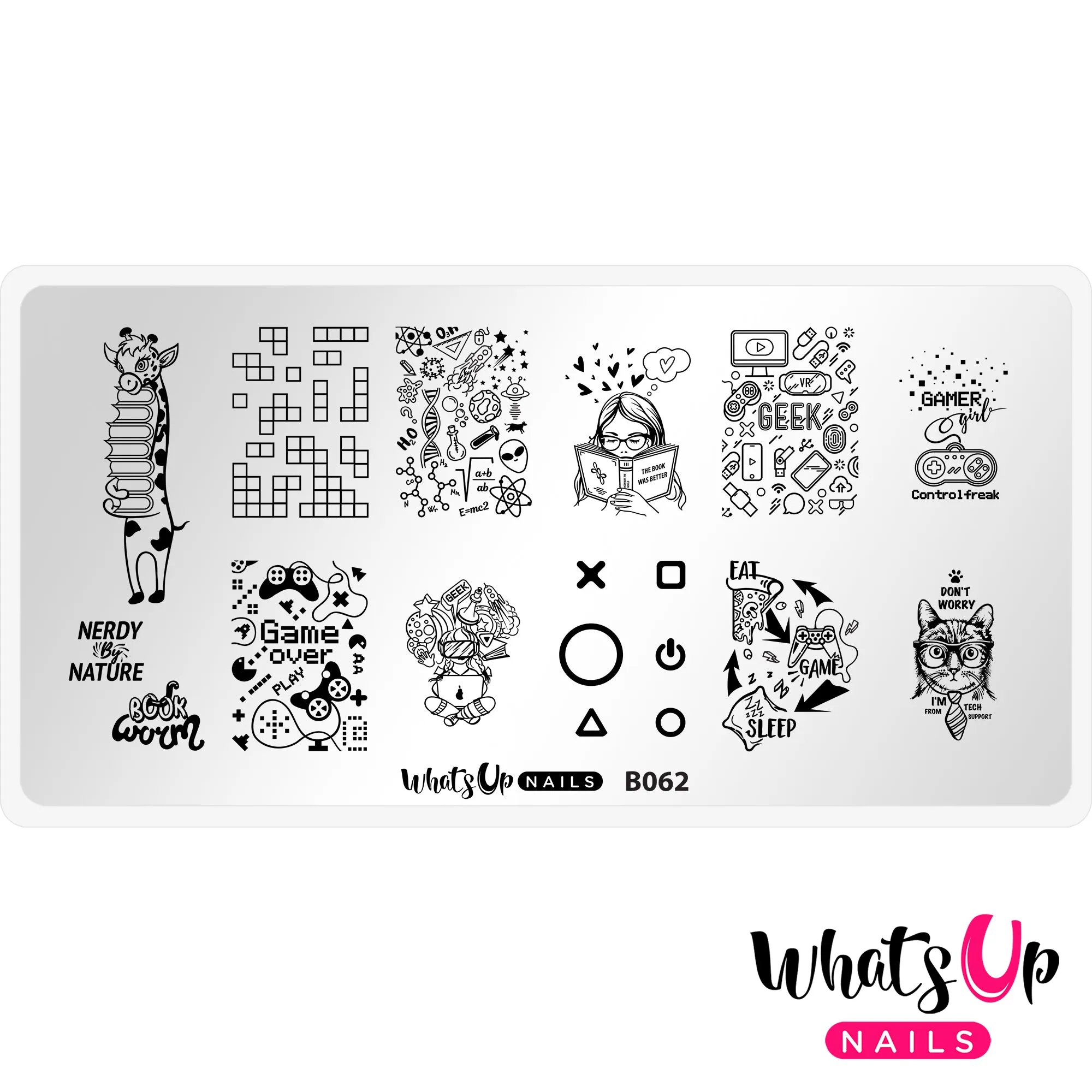 Whats Up Nails - B062 Never Lose Control Stamping Plate