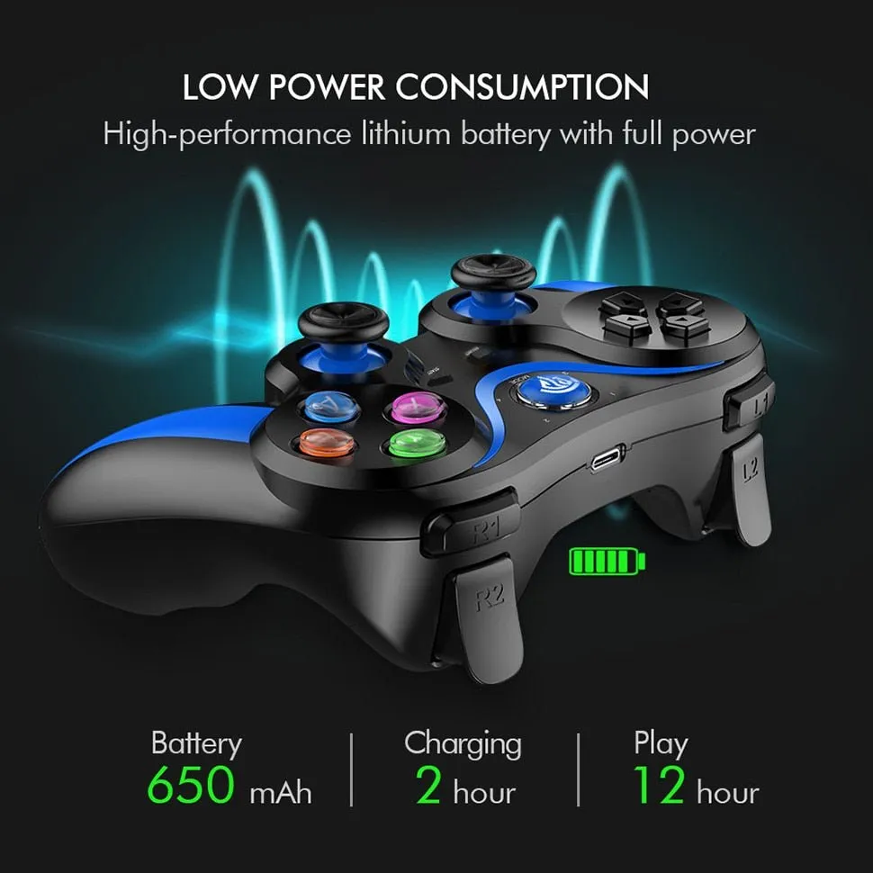 Bluetooth Wireless Gamepad Controller Joystick for Android, iOS, PC, and PS3 - Model VA-013