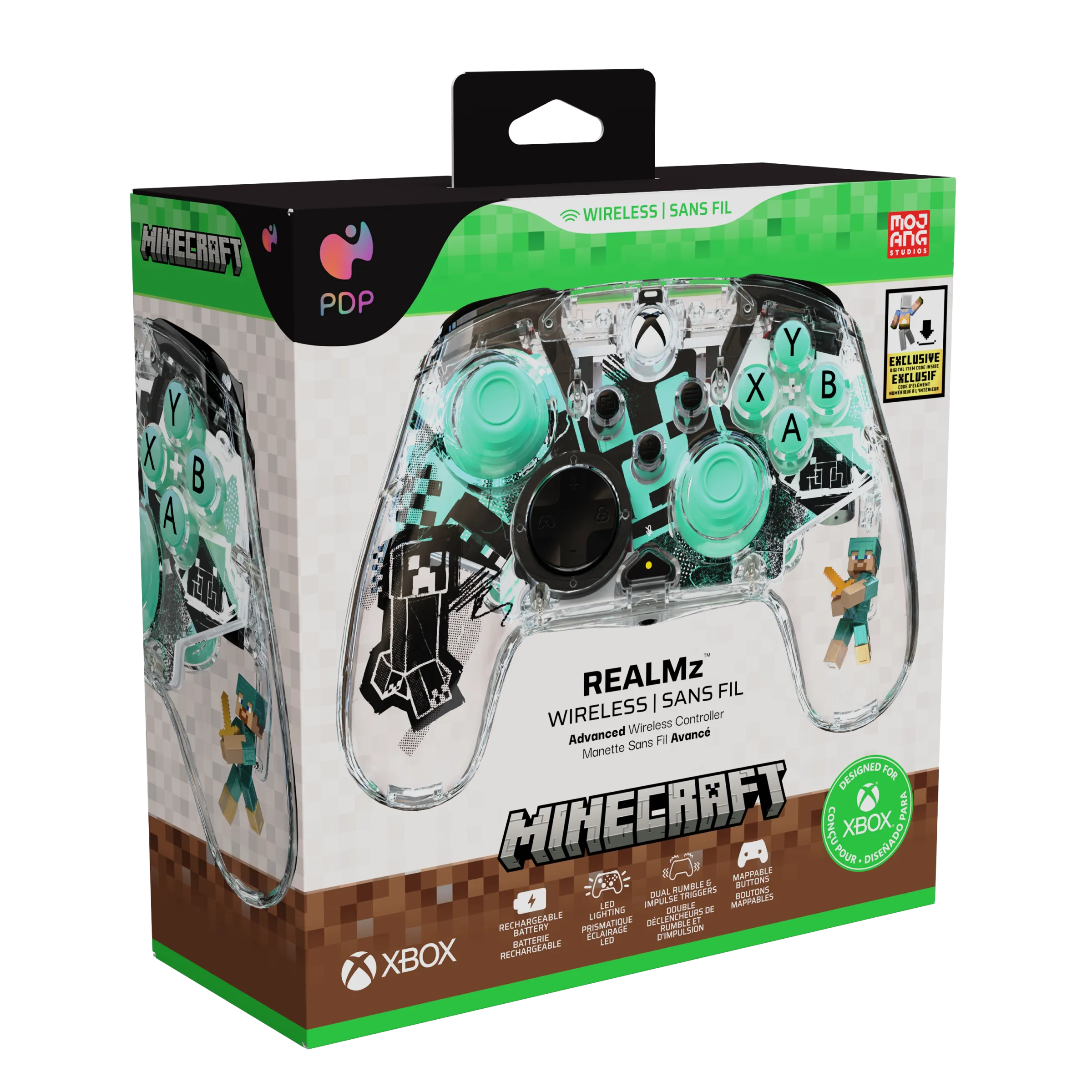 Xbox Series X|S & PC REALMz™ Wireless Controller: Minecraft Diamond Print